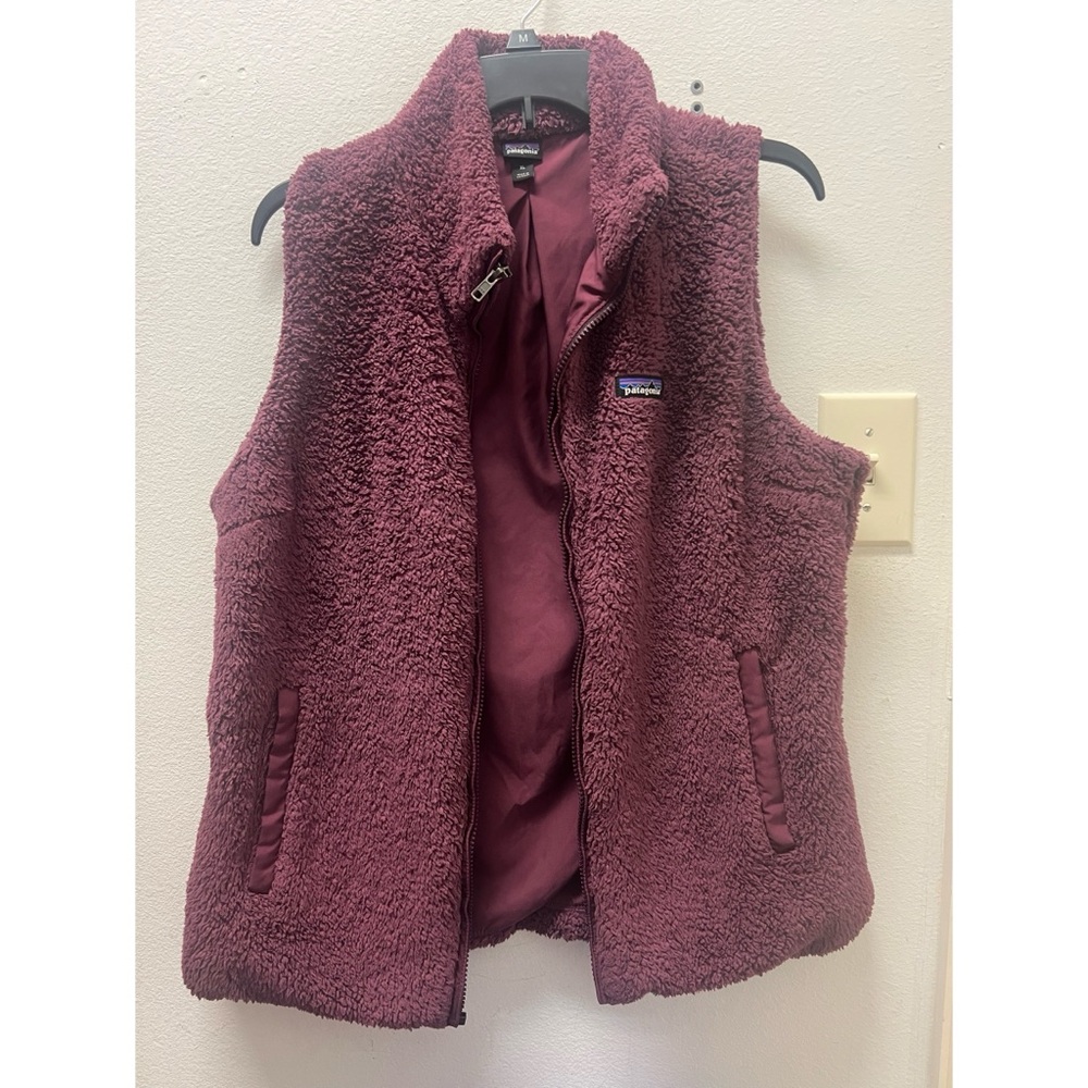 Patagonia Burgundy Sherpa Vest Cozy Layering Essential